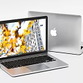 Silver Apple Laptop Open And Closed Featuring Screen With Autumn Leaves Building And Desktop Icons