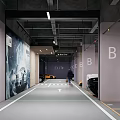 Modern Parking Garage Interior With BMW M4 Competition And Elevators