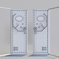 Security Door Metal Design With Lock Details And Open Closed Structure Features 3d model
