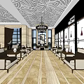 Elegant Modern Hotel Public Lounge Interior With Chandelier Comfortable Sofas And Decorative Paintings