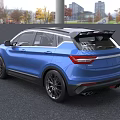 Blue Modern SUV With Sporty Exterior LED Headlights And Alloy Wheels