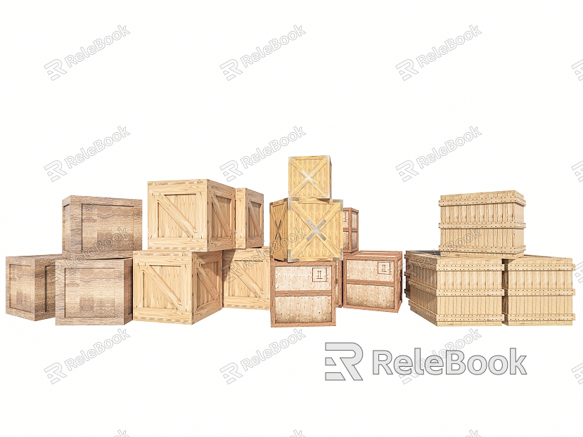 Style box packing box wooden box express box container cargo box model