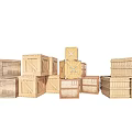 Style box packing box wooden box express box container cargo box 3d model
