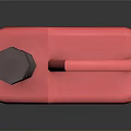 Red Gasoline Can With Red Handle And Black Cap Isolated On Gray Background