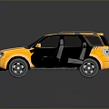 Yellow Taxi SUV Exterior Design With Black Windows And Roof Rack