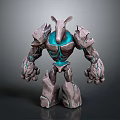 Game Movie Character 3D Mythical Stone Creature With Blue Accent Patterns 3d model