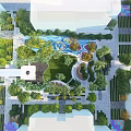 Residential Landscape Design With Green Lawn Trees Water Features And Pathways