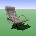 Modern Ergonomic Office Chair With Perforated Design Curved Armrests And Metal Base
