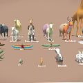 Diverse Animal Figurines Collection Display With Different Species Including Giraffe And Elephant