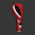 Red Boxing Gloves Featuring Black White Accents And Lace Up Design For Fitness Training
