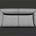 Two Seater Sofa Gray Striped With Purple Trim Modern Fabric Design