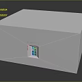 White Cube Shaped Household Appliance With Small Blue Door And Modern Design