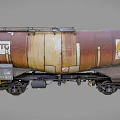Industrial Tank Car With VTC Logo Rusty Exterior Ladder And Wheels