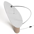 Modern Arc Design Floor Lamp With White Shade And Brown Base For Contemporary Spaces