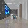 Modern Control Room With Multiple Screens Control Desk Data Display Blue Lighting And Digital Walls 3d model