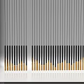 Modern Minimalist Chandelier with Slender Vertical Lines Gray Gold Gradient Reflective Base and White Background