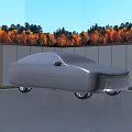 Car Covered With White Cover On Concrete Driveway By Autumn Trees And Wooden Fence