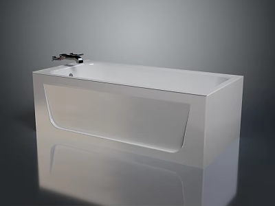 Modern White Freestanding Bathtub With Sleek Design For Bathroom Furniture 3d model