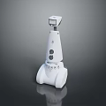 White Robot Character With Square Head Digital Display And Robotic Legs In Game And Movie