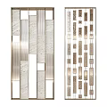 Modern Partition With Marble Texture And Metal Striped Frame For Interior Design 3d model