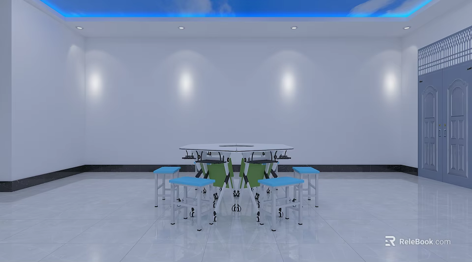 Modern Desk Design With Open Workspace And Ergonomic Chair For Productive Setup 3d model