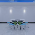 Modern Desk Design With Open Workspace And Ergonomic Chair For Productive Setup 3d model