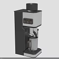 Electric Coffee Maker Modern Black And Silver Design With Digital Display And Stainless Steel Cup 3d model