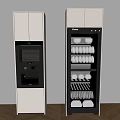 Modern Built in Kitchen Appliances Haier Oven And Cabinet With Blue Lighting