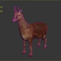 Realistic Small Deer with Brown Fur and Antlers Standing on Dark Background