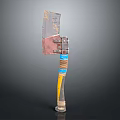 Modern Transparent Blade Axe Featuring Yellow And Blue Handle With Metal Parts