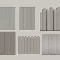 Various Textured Decorative Panels In Gray Tones For Modern Interior Design 3d model
