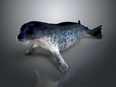 Spotted Reptile With Textured Skin On Grey Surface In Resting Pose Close Up 3d model