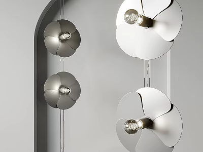 Modern Flower Shaped Floor Lamp With Metal Design And Multiple Light Heads 3d model