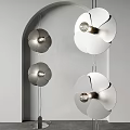 Modern Flower Shaped Floor Lamp With Metal Design And Multiple Light Heads 3d model