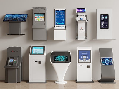 Modern all-in-one self-service machine ATM machine 3d model