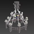 Vintage Industrial Metal Chandelier With Circular Frame And Candle Shaped Lights