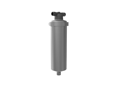 Stainless Steel Cylindrical Industrial Filter Device With Top And Bottom Connections 3d model