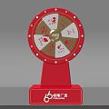 Nanyang Square Lucky Prize Wheel With Red Base And Multiple Sections 3d model