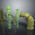 Pipe water pipe valve iron pipe fitting flange tee joint pipe water pipe valve 3d model