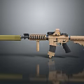 Modern Tan Tactical Rifle With Detachable Magazine Scope Mount And Ergonomic Grip