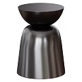 Stylish Black Side Table With Unique Textured Metal Base And Modern Minimalist Design