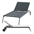 Sleek Modern Lounge Chair With Adjustable Backrest And Metal Frame Rolling Wheels Design 3d model