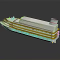 Modern White Cruise Ship With Multi Deck And Sleek Design 3d model