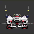 Transforming Robot Toy Airplane Model With White Red Blue And Yellow Features