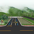 Eco Friendly Parking Lot With Green Grass Trees Pedestrian Paths And Road Markings