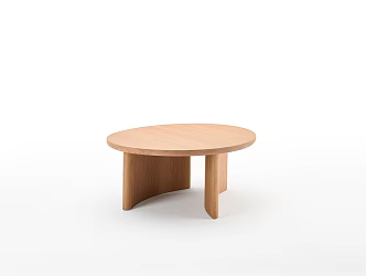 Nordic Style Vintage Round Coffee Table Solid Wood Living Room Round Table Simple Coffee Table Japanese Style Solid Wood Coffee Table 3d model