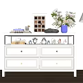 American Retro Low Cabinet Bucket Cabinet Decorator Floor Lamp Bookcase Entrance Cabinet Bookshelf 3d model