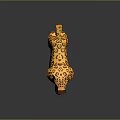 Leopard Model Orange with Black Spots Paper Craft Standing Figure Shiny Surface Decorative Ornament