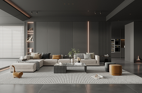 modern living room 3d model