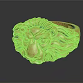 Gold Lion Head Ring Design with Detailed Craftsmanship and Shiny Finish